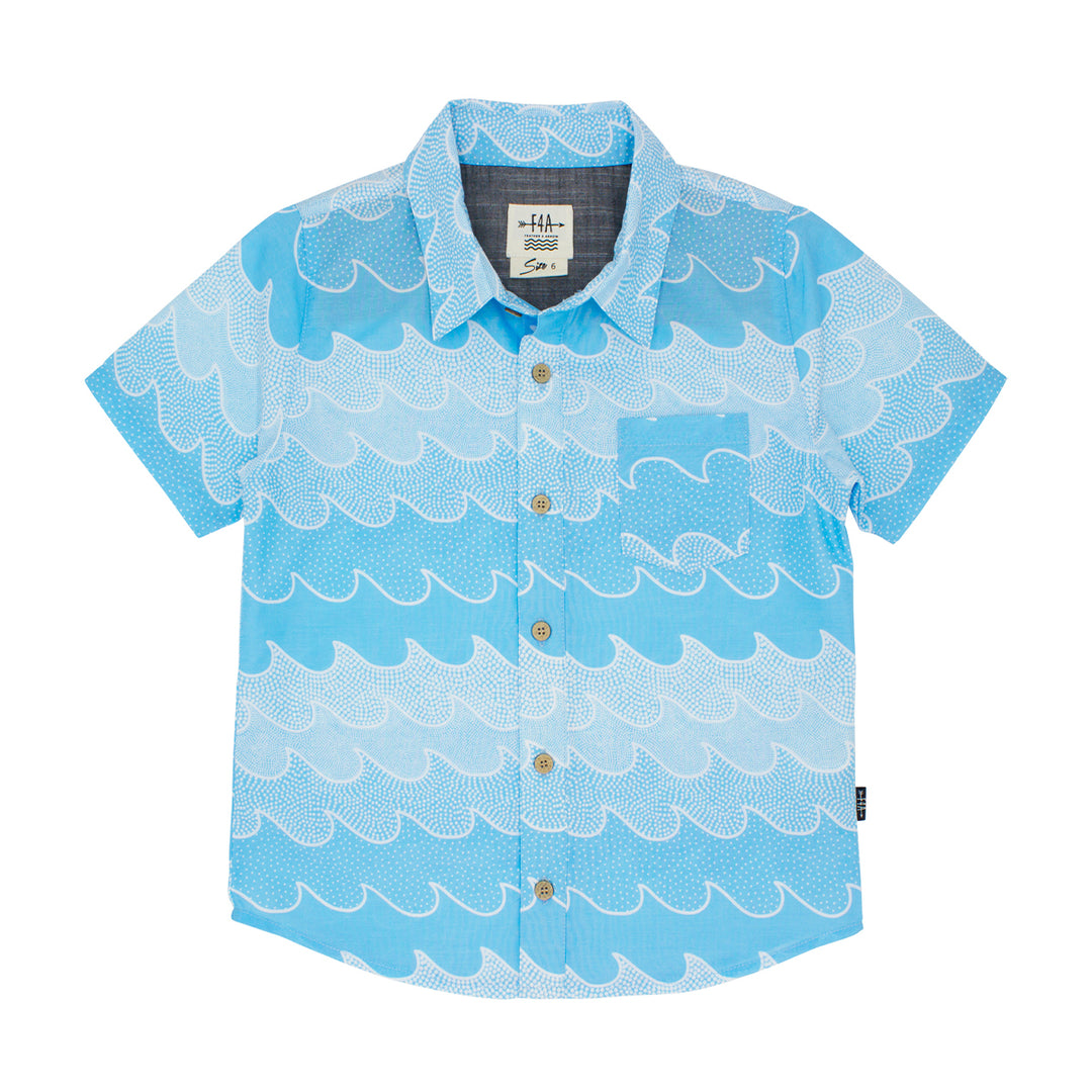 blue short sleeve buttondown